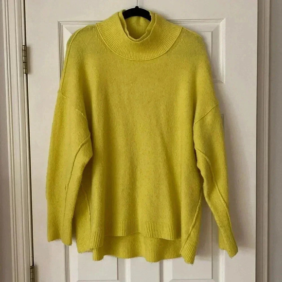 Free People Afterglow Mockneck Sweater Lime Green - Picture 7 of 8